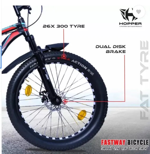 Fastway Bicycle FW-RUBICON IBC 3.00, DUAL DISC BRAKE WITH FRONT SUSPENSION, ALLOY RIM 26 T Roadster Cycle  (Single Speed, Blue, Only Front Suspension)