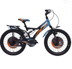 Hero F11 20T Bicycle for Kids | Dual Suspension | V Brake | Single Speed | Easy Self Assembly | Ideal for Kids 5 to 8 Years (Blue-Orange)