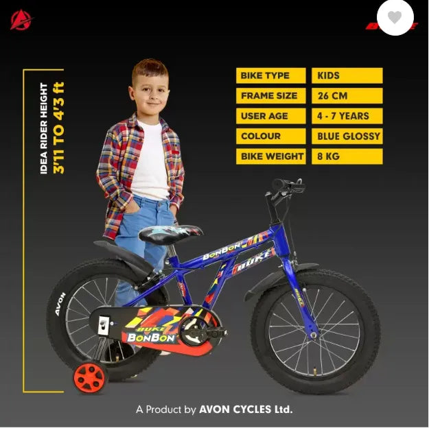 Avon Buke Bonbon 16T MTB Bicycle Bike for Boys Frame Size 26 cm