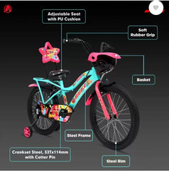 AVON Buke Magic 20T City Bike | 10Inch Frame| Broad Tyres 20T City Bike 20 T Hybrid Cycle/City Bike  (Single Speed, Green, Pink, Rigid)