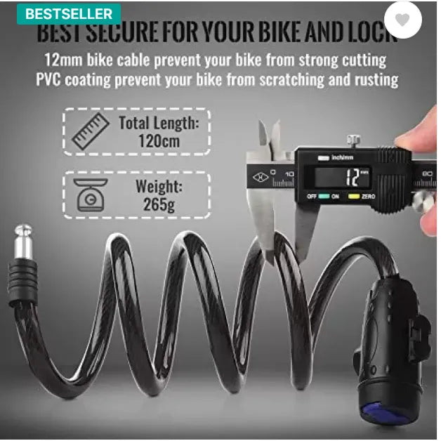 Bicycle Lock Cable with Mounting Bracket - Main Image