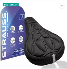 Strauss 3D Sponge | Seat Cushion Bicycle Seat Cover Free Size  (Black)