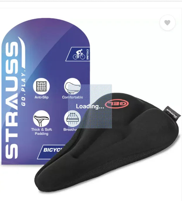 Strauss Silicone Gel Cycle Seat Cover | Bicycle Seat Cover | Cycle Seat Cushion Bicycle Seat Cover Free Size  (Black)