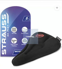 Strauss Silicone Gel Cycle Seat Cover | Bicycle Seat Cover | Cycle Seat Cushion Bicycle Seat Cover Free Size  (Black)