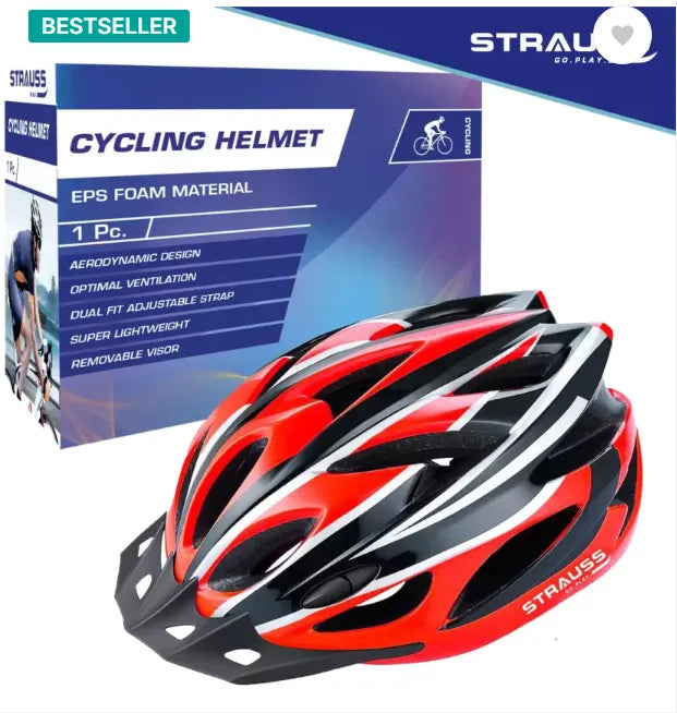 Strauss Adjustable Cycling Helmet (Red)