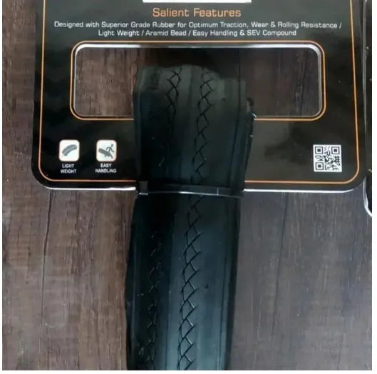 FCC Racing Ralsons-Hybrid Bike Tires Foldable Tyres, 60 TPI, Foldable, Black, All Weather Grip (700 * 25)