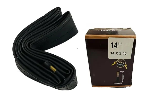 Cycle Tube 14 X 2.40 Schrader Valve 14T Bicycle Inner Tube Long Valve 50MM Compatibility with 14 X 2.35/2.40 Tyre Size