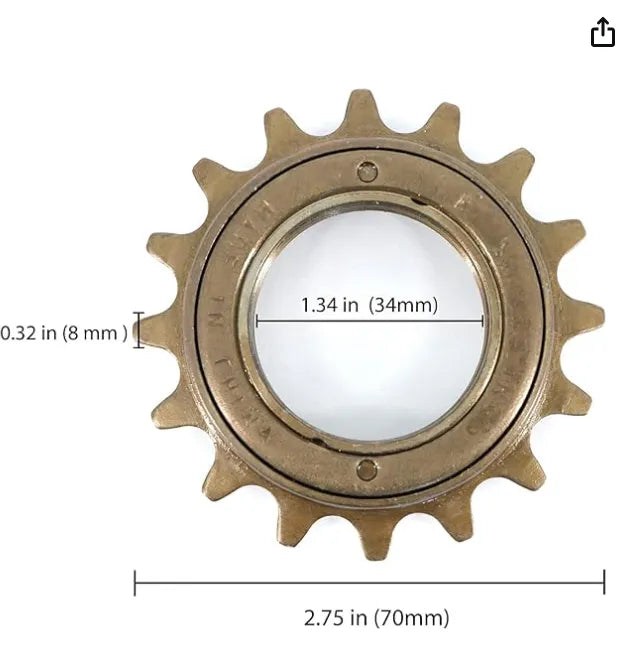 Hycline Single Speed Bicycle Freewheel 16t/18t, Bike Freewheel