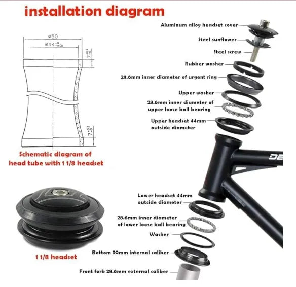 Cycle Head Set Heavy Duty Bicycle External Bearing Headset Head