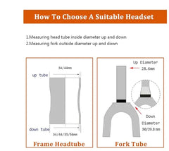 Jessica ã€ÂUS Stock 34/44/44-55/44-56mm 1-1/8 Threadless Double