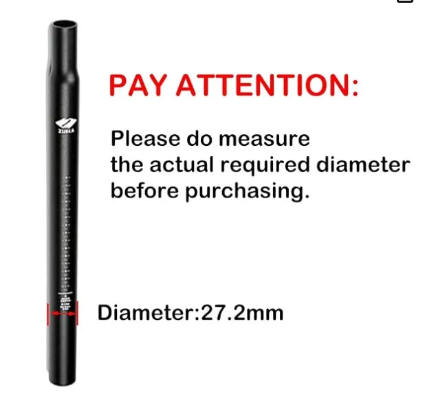 ZUKKA Bike Seatpost 27.2 x 350mm Aluminum Alloy Bicycle Seat Post