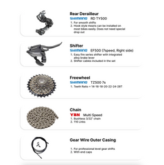 Shimano Gear Set — Upgrade Single Speed to 7 Speed