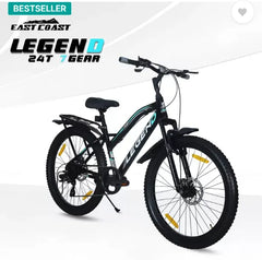 EAST COAST LEGEND 24T Bicycle Big Kids Boys & Girls 9 to 15 age 7 SPEED 24 T Mountain Cycle  (7 Gear, Black, Only Front Suspension)