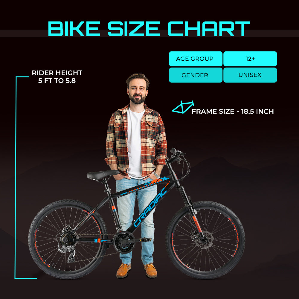 Bike Speed Chart Frame Size 21 Inches Crow Fusion 21 Speed 29 Inch