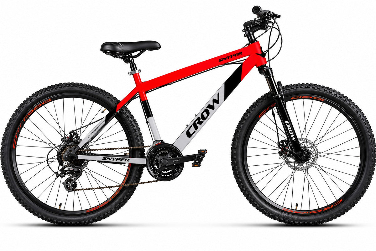 CROW - SNYPER 7 Speed Gear Cycle for Men | Cycle for Boys | Steel Mountain Cycles for Men with Front Suspension & Dual Disc Brake 7 Geared MTB Bike 27.5T | Ideal for 12+ Years, Unisex