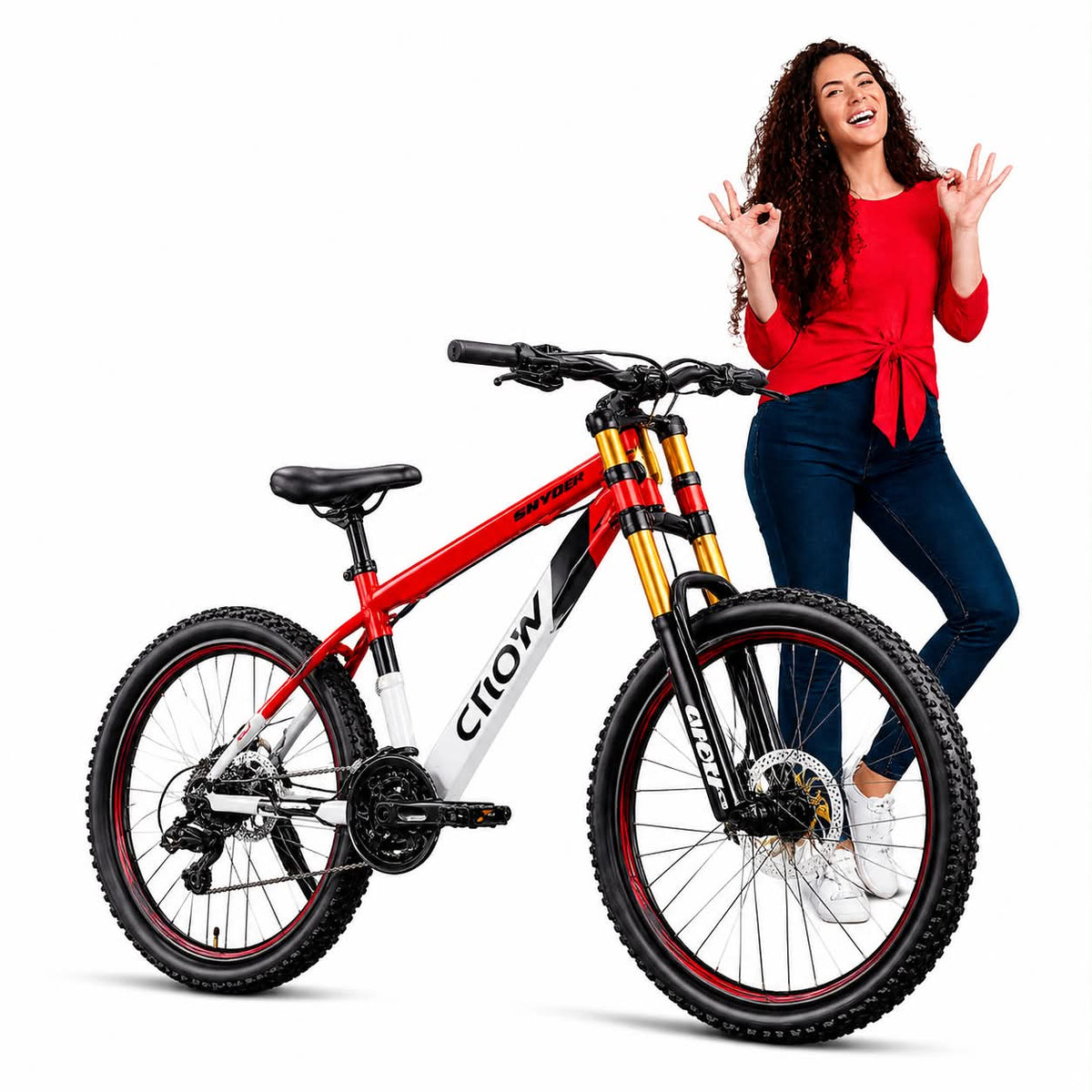 CROW - SNYPER PRO 24 Speed Gear Cycle for Men | Cycle for Boys | Steel Mountain Cycles for Men with Down Hil Suspension Fork &  Jak Dual disc Brakes | 24 Geared MTB Bike 27.5T | Ideal for 12+ Years, 24 Speed Gear Cycle for Boys with 5.4 to 5.8FT | Unisex