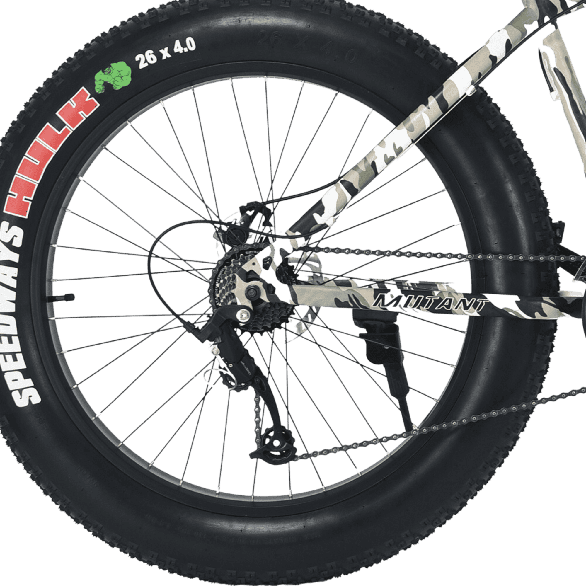 FitTrip Mutant 24 Speed White Camo 26 T Fat Tyre Cycle  (24 Gear, White, Only Front Suspension)