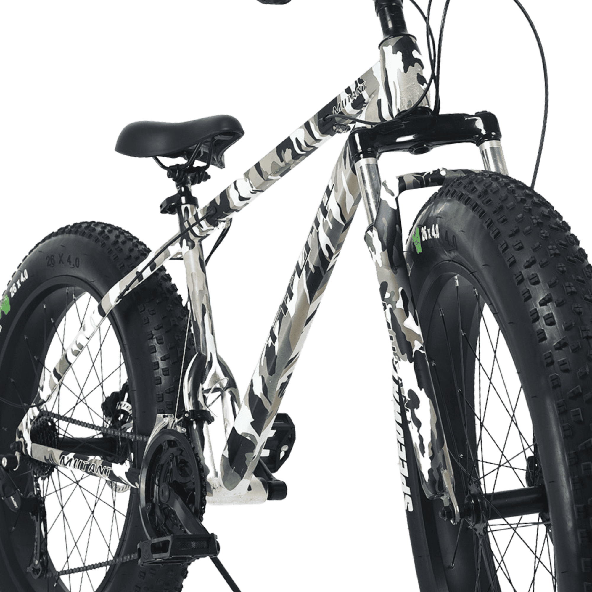 FitTrip Mutant 24 Speed White Camo 26 T Fat Tyre Cycle  (24 Gear, White, Only Front Suspension)