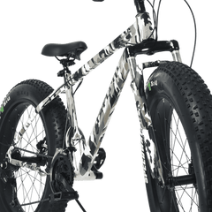 FitTrip Mutant 24 Speed White Camo 26 T Fat Tyre Cycle  (24 Gear, White, Only Front Suspension)