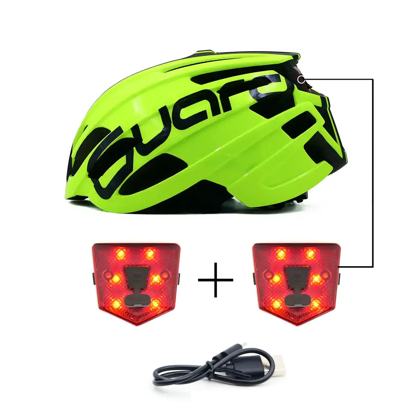 Bepositive Guardian 5.1 Helmet With Backlight + Extra Backlight Combo