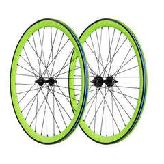 Bicycle Rim 26 Inch Fully Laced - Double Wall Alloy (Single Piece) Rear Geared Cassette/ Green